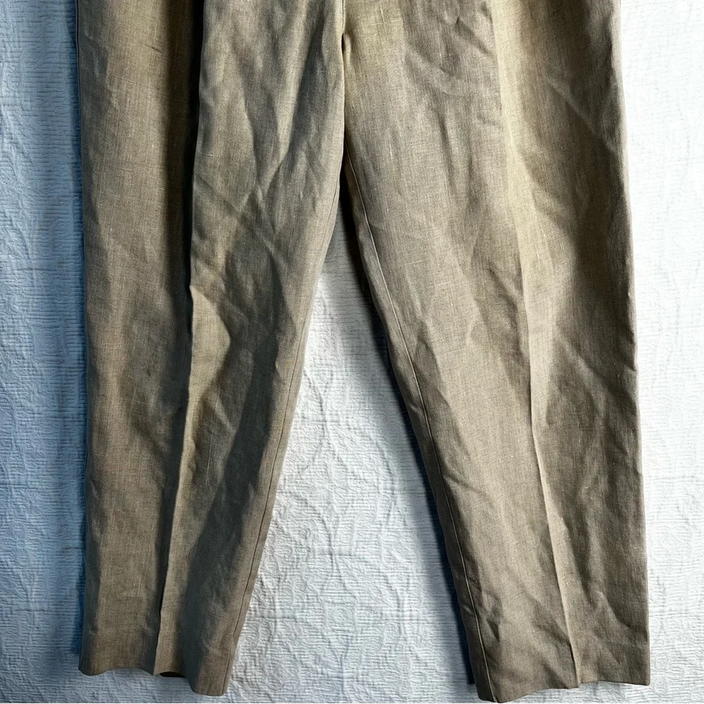 Zeidler and Zeidler 100 Linen Pants Mens 34 Long Pleated Front High Waisted Pant